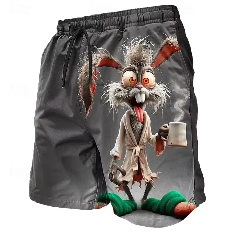 3D Printed Men Women Sports Quick Dry Breathable T Shirt Animal Tiger Sheep Chicken Rabbit Print Summer Hawaiian Beach Shorts