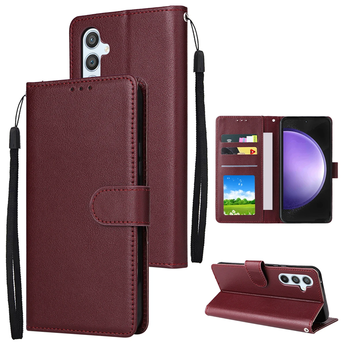 Portemonnee Magnetische Flip Met Kaartsleuf Kickstand Lederen Case Voor Samsung Galaxy S25 Ultra S24 Plus S23 S22 S21 S20 FE S10 S9 S8