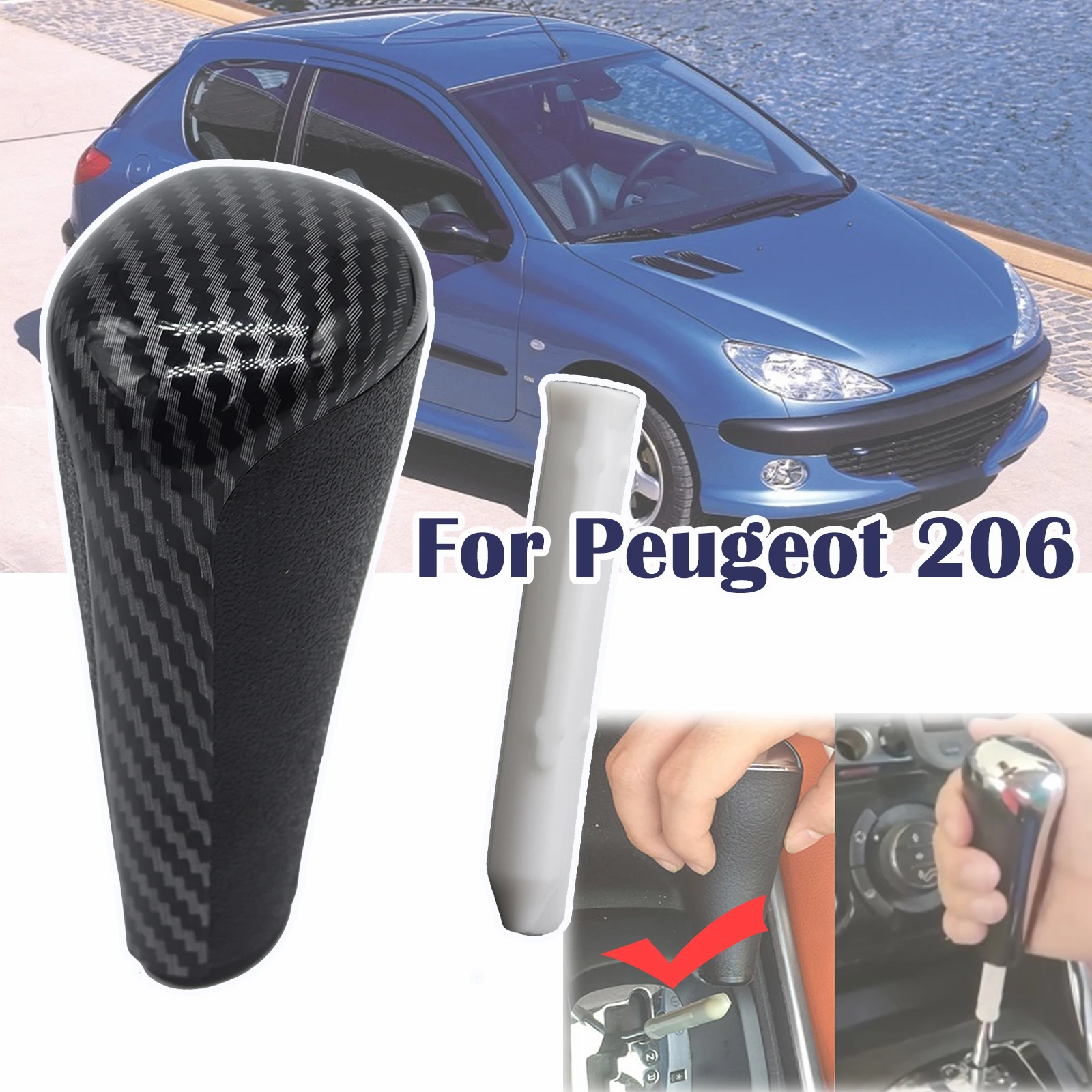 

Gear Shift Knob Stick Shifter Lever Pen Automatic For Peugeot 206 207 208 301 307 308 407 408 607 3008 5008 RCZ Car Replacement