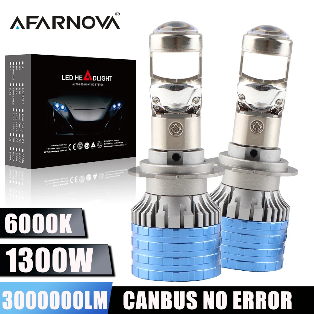 

1300W 3000000LM H7 H4 Led Projector Lens H8 H11 H9 9005 HB3 9006 HB4 Car Headlight Bulbs 8545 CSP Canbus Powerful Mini HeadLamps