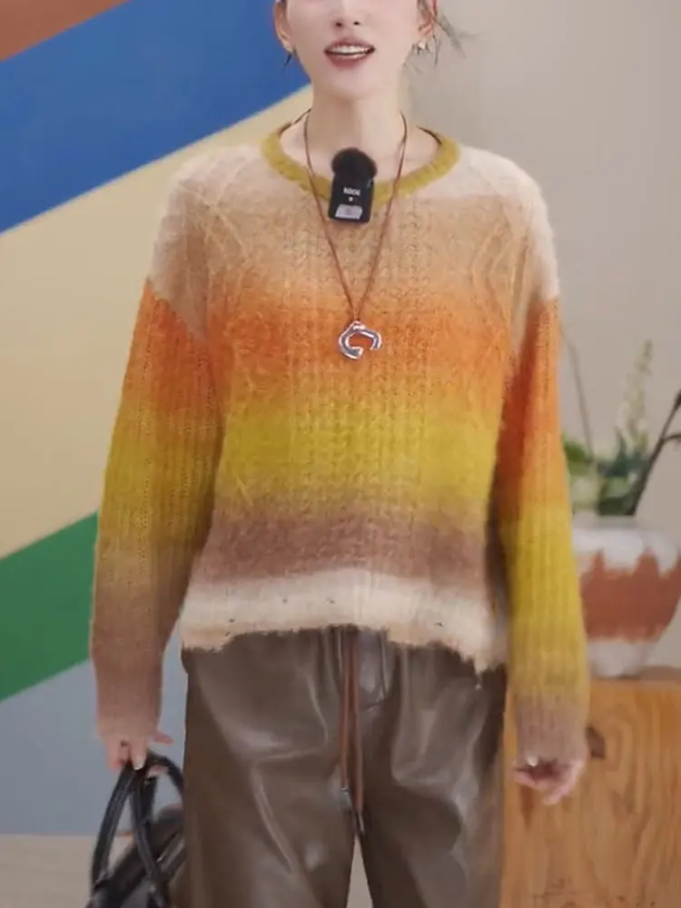 

Ele Camere Sweater Faionable Trendy Autumn 2024 Korean Sle Long Sve round Ne Regular Fit Premium Quali