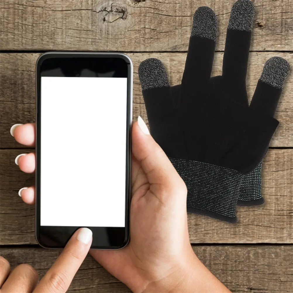 1Pair Breathable Gaming Gloves Touch Screen Gloves Carbon Fiber Finger Covers Anti-Sweat Lightweight for Phone Gaming