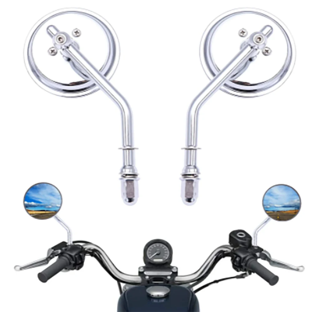 2pcs Rearview Side Mirrors For Harley Davidson FLHTC Road King Classic XR1200X XL883 SPORTSTER FLSTN SOFTAIL DELUXE