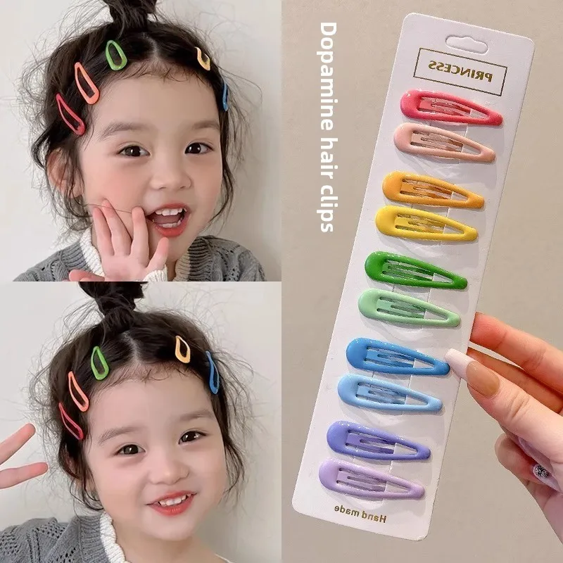 

10pcs/set Cute Colorful Star Waterdrop Shape Hair Clips for Girls Children Lovely Hair Decorate Hairpins Kids Hair Accessories