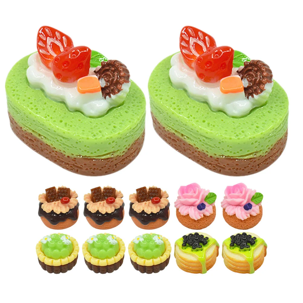 Faux Cake Slice Simulierte Obst Mini Lebensmittel Spielzeug Dessert Dekor Dekorieren Miniatur Szene Zubehör Harz Desserts