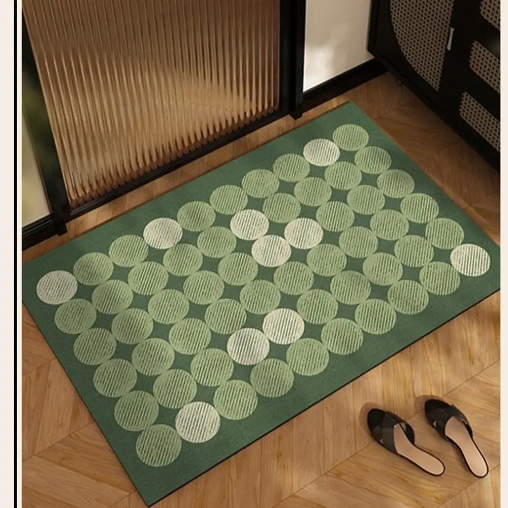 VIKAMA Bathroom Rug Easy To Clean Retro-Style Door Mat For Bathroom Water-Absorbing Crystal-Velvet Carpet Home Decor Accessory