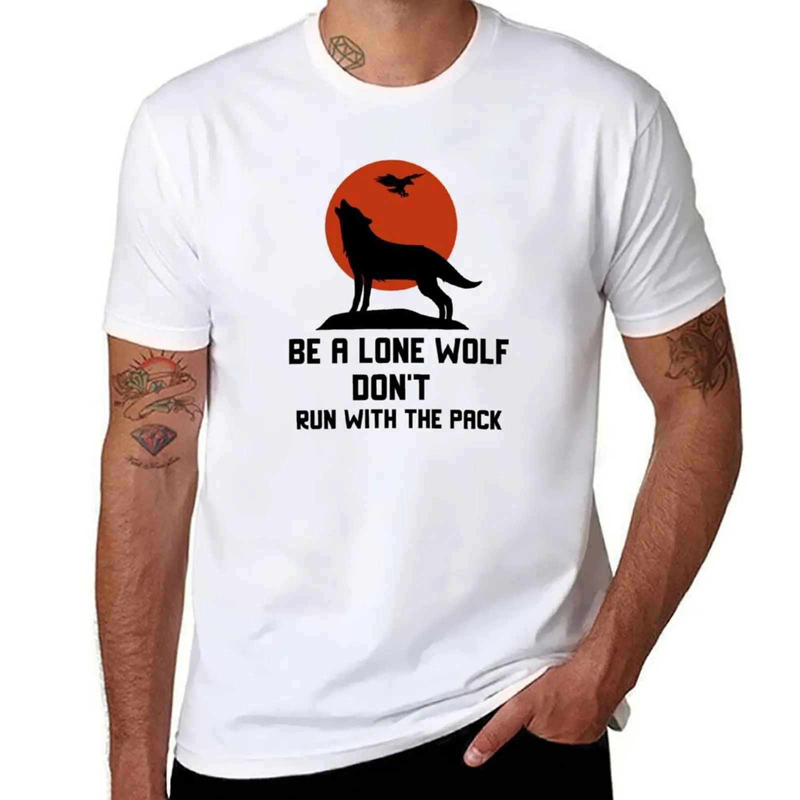 

Be A Lone Wolf Don't Run With The Pack T-Shirt t shirt man plain mens graphic t shirts T-Shirt
