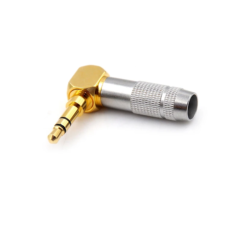 Wholesale 3.5mm 3 Pole Male Plug Solder Jack Audio Adapter Connector 90 Degree