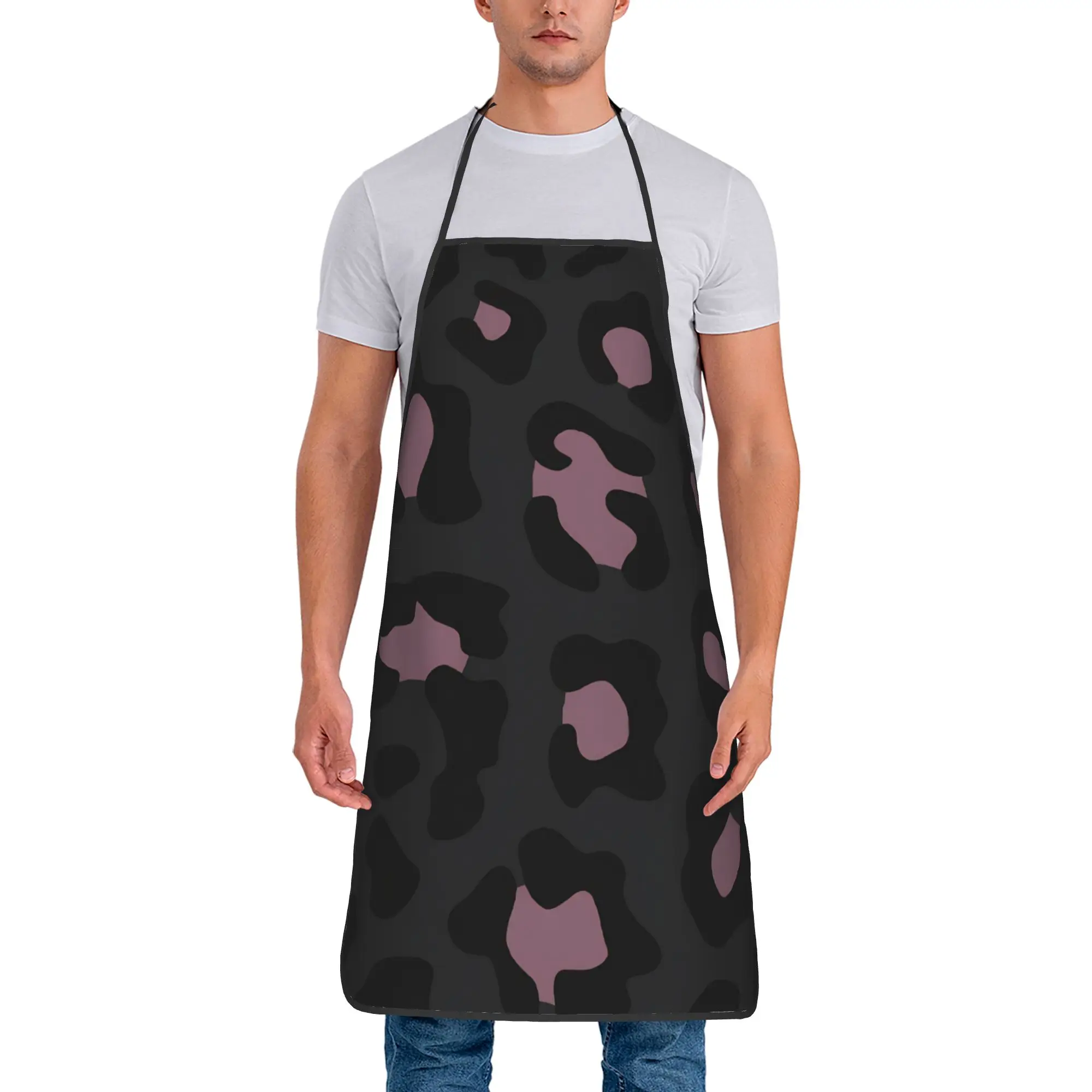 Leopard print  Apron  Cooking Manicure Kitchen Accessories Barbecue Cute Aprons without Pocket