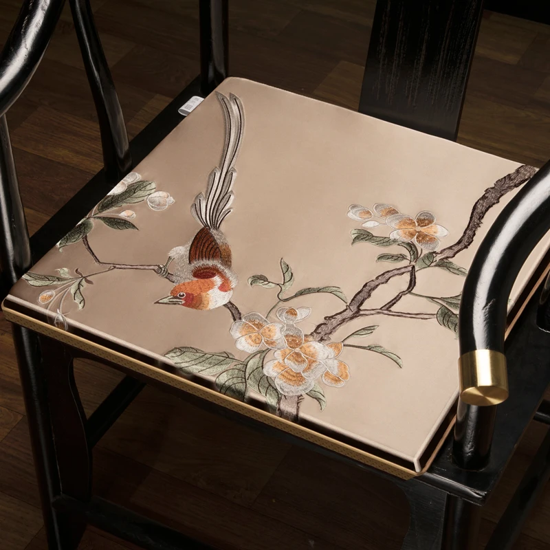New Chinese-style Thickened Redwood Chair Seat Cushions Home Dining Chairs Stool Cushions Taishi Chairs Tea Chair Soft Cushion