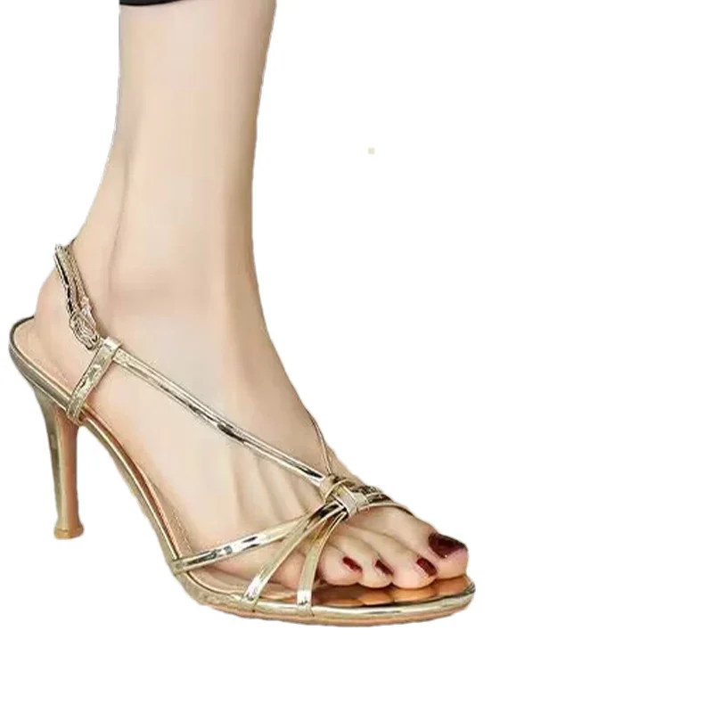 Sandali da donna con tacco super alto Scarpe eleganti con tacco di lusso Donna 2025 Estate Décolleté di marca Abito firmato Sandalias De Mujer