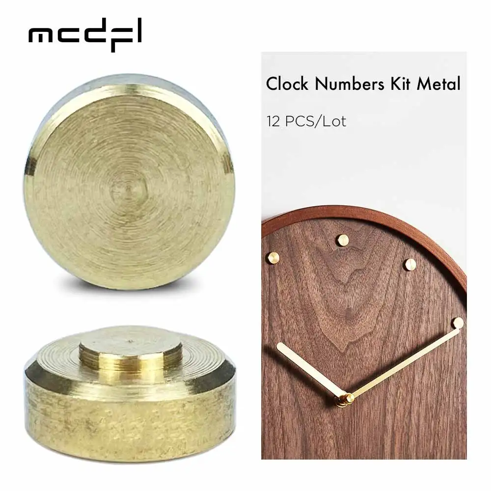 MCDFL Wall Clock Numbers Kit Metal Brass for Wooden Clocks Making Numerals Dots Repair Parts Number Set Home Design Accessories