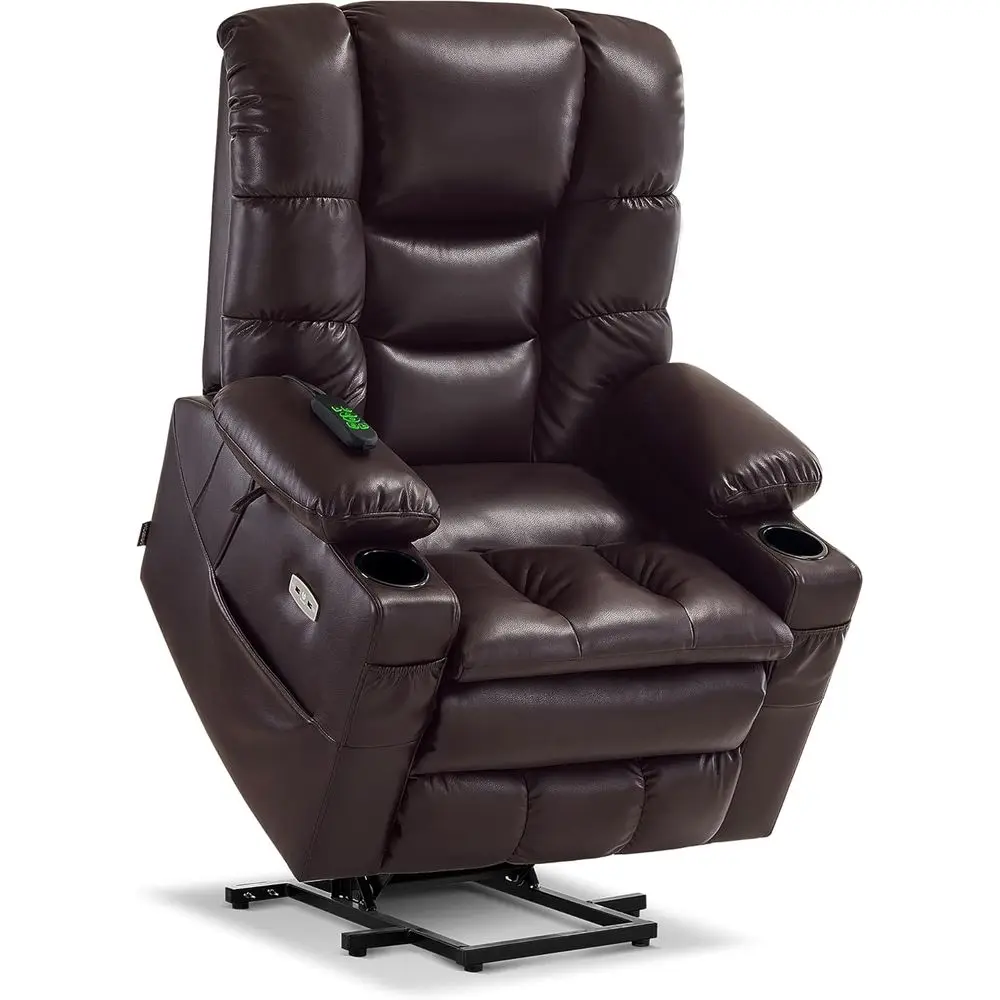 

Triple Motor Lay Flat Power Lift Recliner Chair for Tall Elderly, Infinite Position, Massage, Dual Heating, Adjustable Headrest,