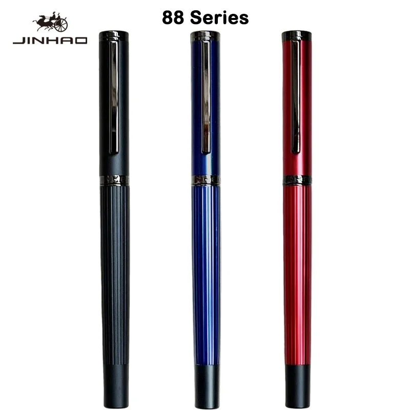 Luxury JINHAO 88 Metal Fountain Pen Blue/Red/Black Color Writing Pens F/EF Nib Business Office School Supplies Stationery PK 82