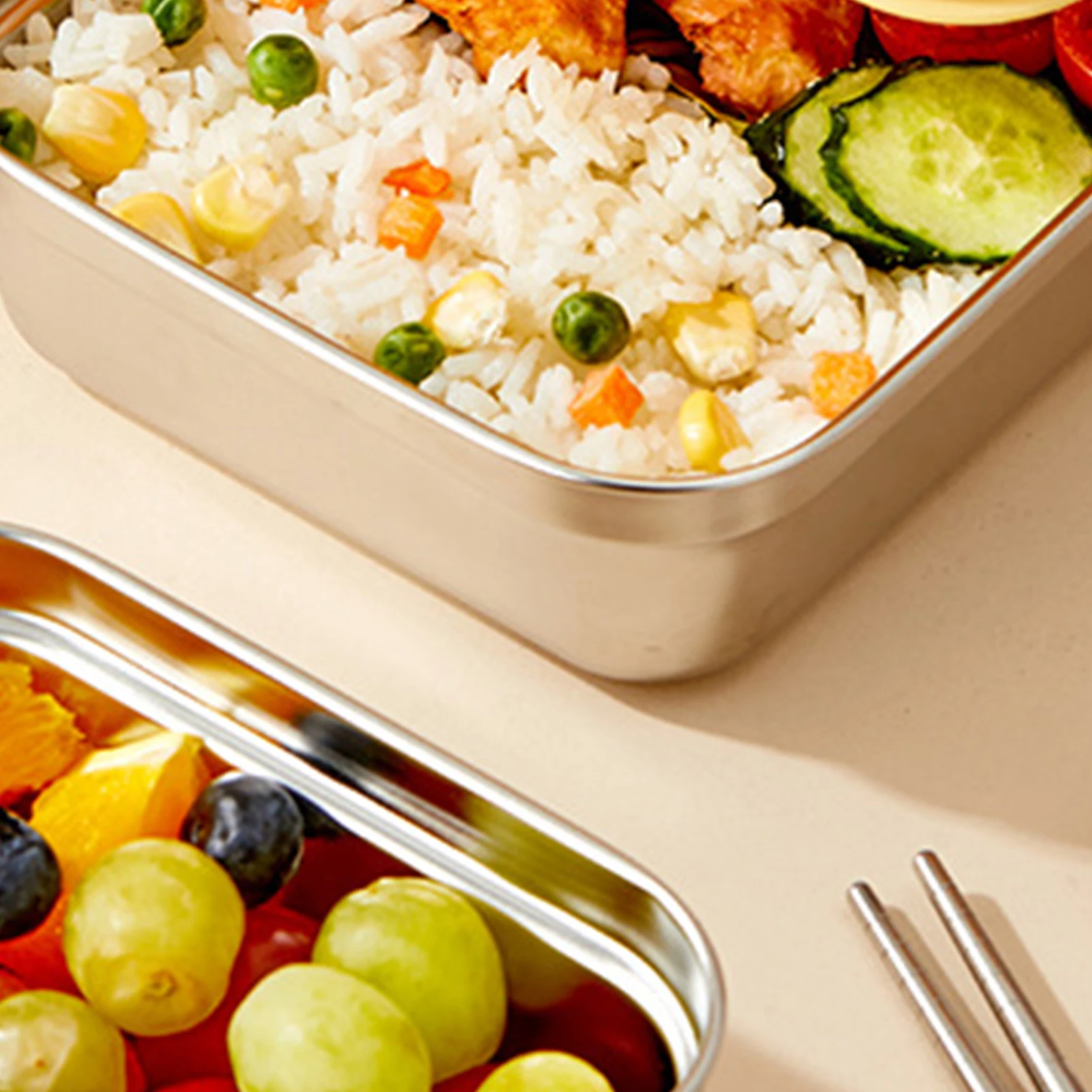 

22oz Stainless Steel Sandwich Box with Lid BPA-Free Reusable Food Storage Container for Lunch Fruit Snacks Dishwasher Safe