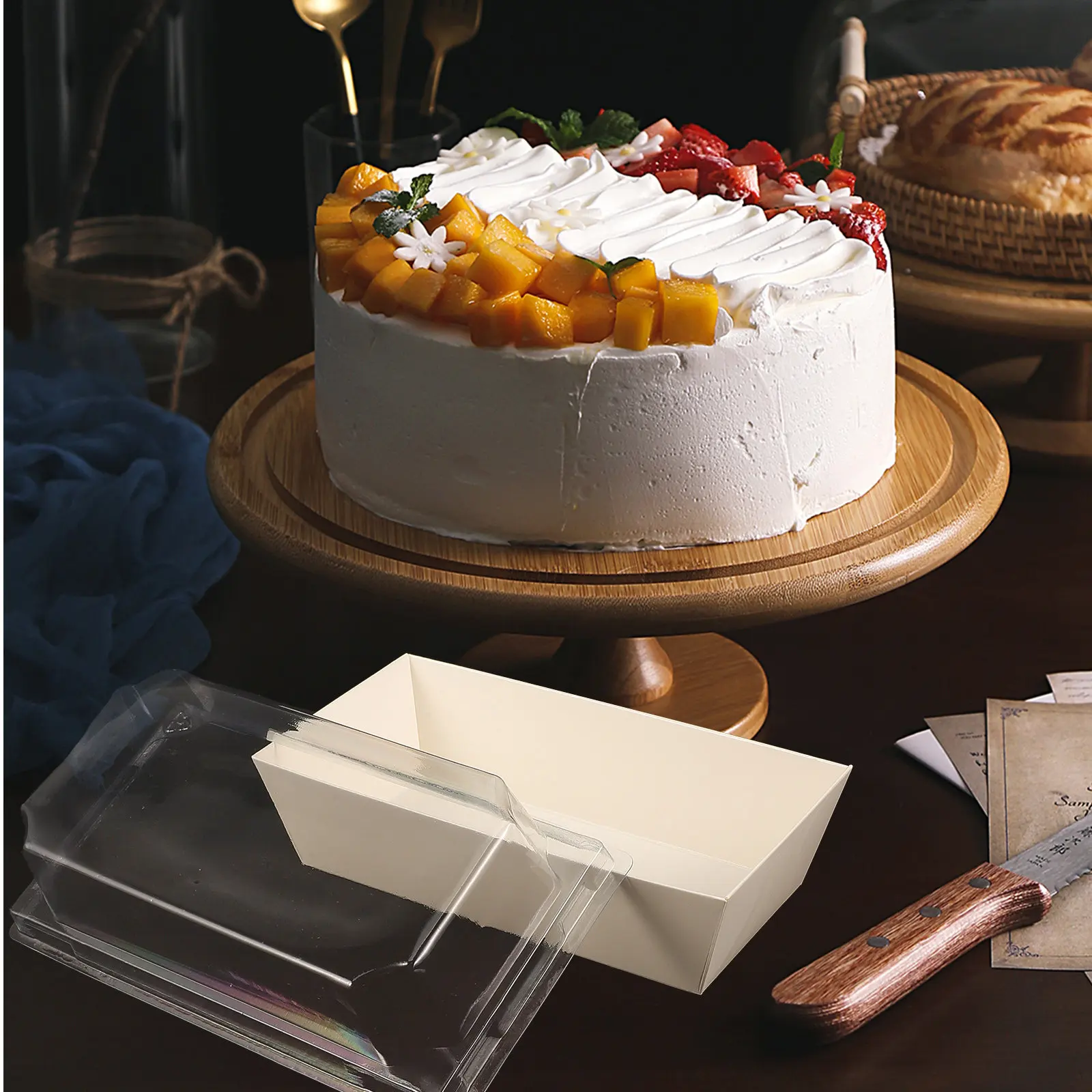 

20Pcs Cookie Packaging Boxes Sturdy Paper Cake Boxes with Clear Lid Portable Bakery Supplies for Birthday Party Dessert Storage