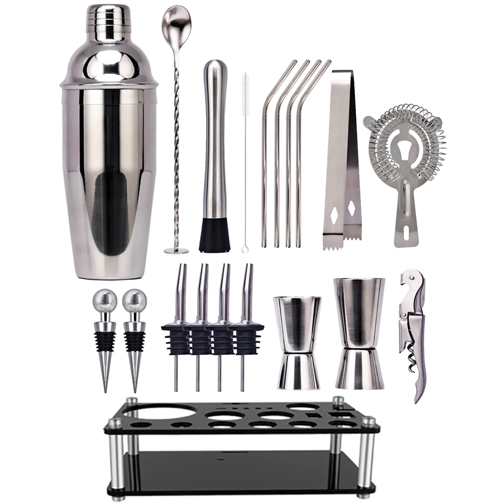 Mixer Wine Boston Shaker Martini Cocktail Shaker Bar Set Stainless Steel Cocktail Shaker with Stand Drink Party Bar Accessories