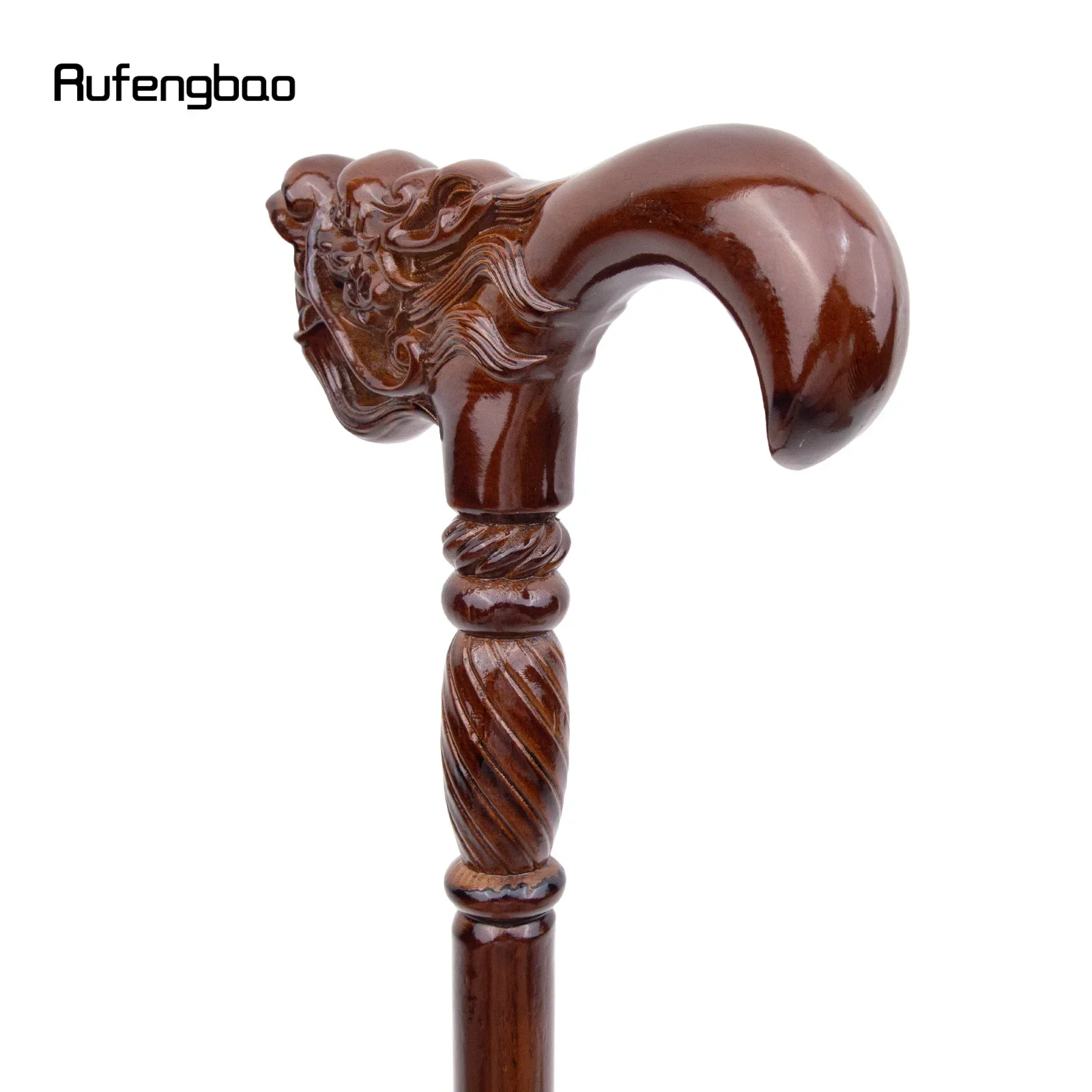 عصا خشبية على الموضة باللون البني التنين ديكور مصاص الدماء للحفلات التنكرية عصا المشي الخشبية Steampunk والاستخدام اليومي 92 سم