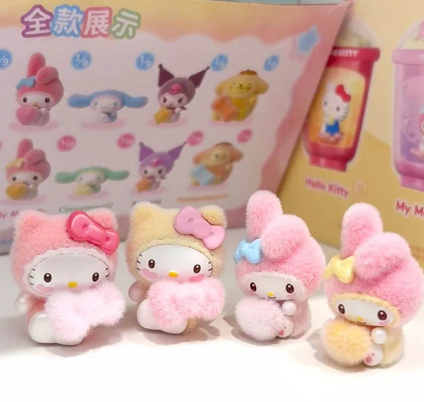Sanrio Characters Pochacco Cinnamoroll Kuromi Little Darling Model Toy Mini Blind Box Cartoon Character Figurine Children's Toys