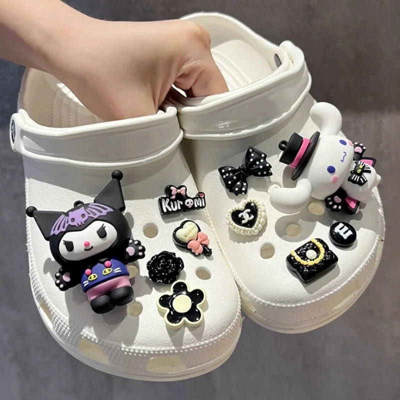 

Miniso мультфильм Cinnamoroll Sanrio набор аксессуаров для обуви Hello Kitty Kuromi Cinnamoroll Melody Kawaii 3D украшение подарок на день рождения