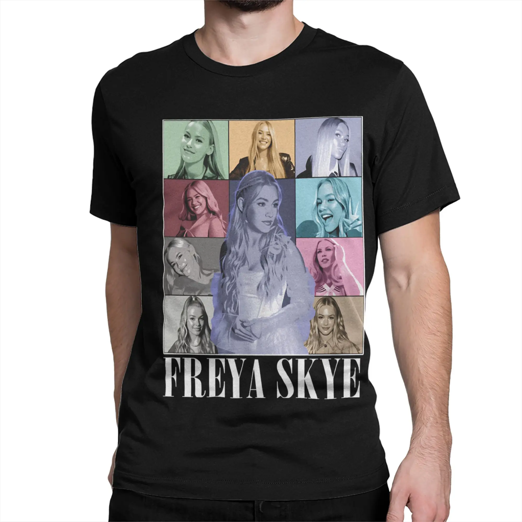 Freya Skyes  T Shirts Men Pure Cotton Casual T-Shirt Round Neck  Tee Shirt Short Sleeve Tops Graphic Printed