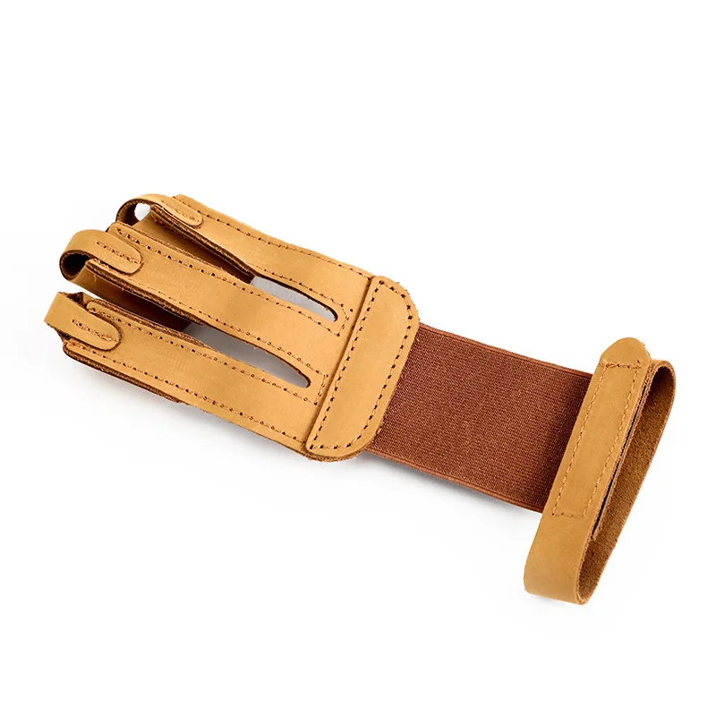 

Outdoor Hunting Bow Accessories, Pu Leather Archery Protective Gloves, 3 Finger Protective Covers