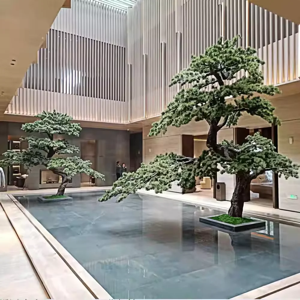 Large Indoor Simulation Podocarpus Plant Ornamental Trees Plant Artificial Pine Trees Artificial Trees