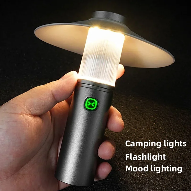 LED Camping Lights Portable Rechargeable Multifunctional Emergency Outdoor Waterproof Camping Tent Lamp Ambient Hanging Light