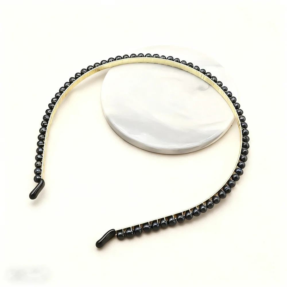 

New Style Luxury Natural Freshwater Pearl Hair Band Hand Woven Wrapped for Girls Hairbands Women's Headband Hair Accessories
