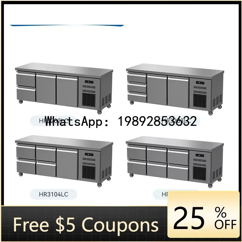 

JX Stainless Steel Kitchen Restaurant Fresh-Keeping Operation Table European Style Freezer Refrigeration Workbench