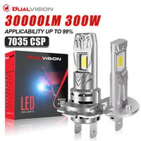 300W Turbo H7 H1 LED Headlight Bulbs CANBUS Lights 30000LM Mini Lamp 1:1 7035 CSP Wireless Car LED with Fan Plug and Play 6000K