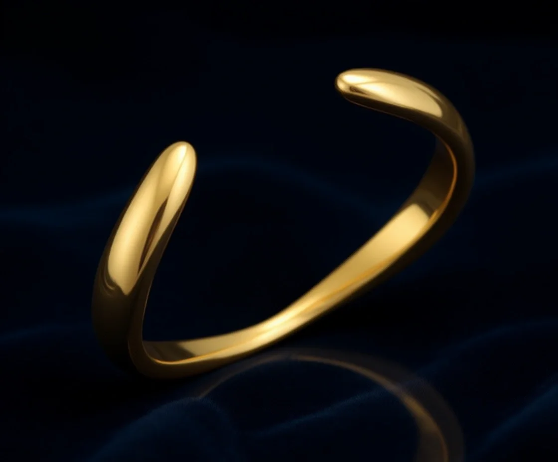 

Изогнутый браслет-манжета из золота