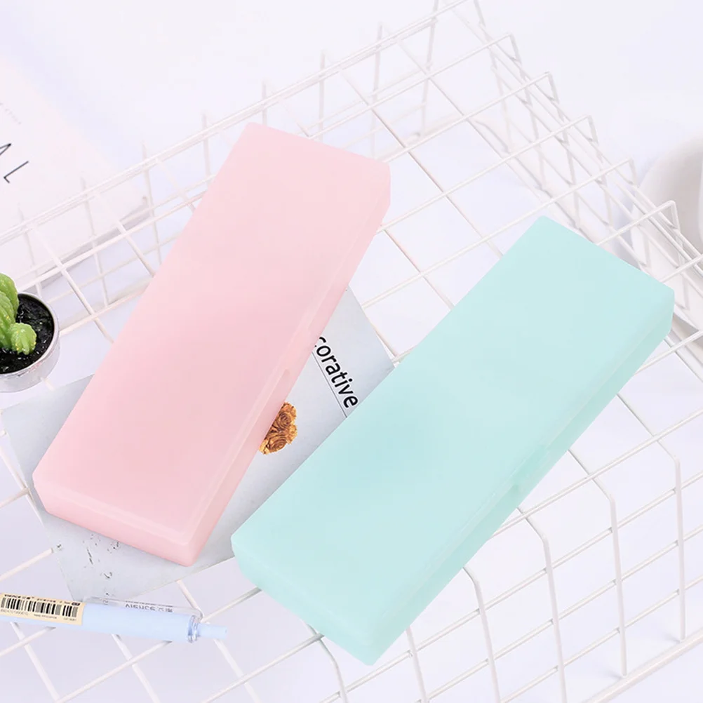 

3Pcs Clear Pencil Case Plastic Stationery Box Waterproof Dustproof Pen Holder Ideal School Supplies for Kids and Students
