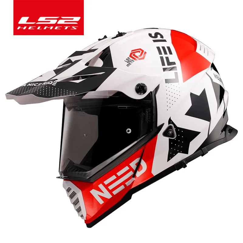 LS2 MX436 Twin Shield Motocross Helmet double lens PIONEER EVO Motorcycle Helmets off road capacete moto casco casque