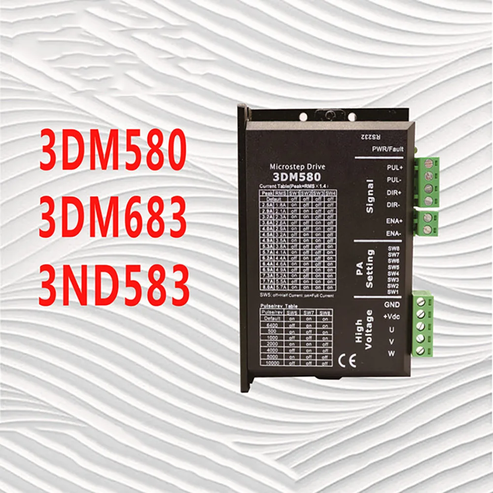 For Co2 Laser Engraving Cutting Machines3 Phase 3DM580 Stepper Motor Driver 18-50VDC 1.0-8.0A