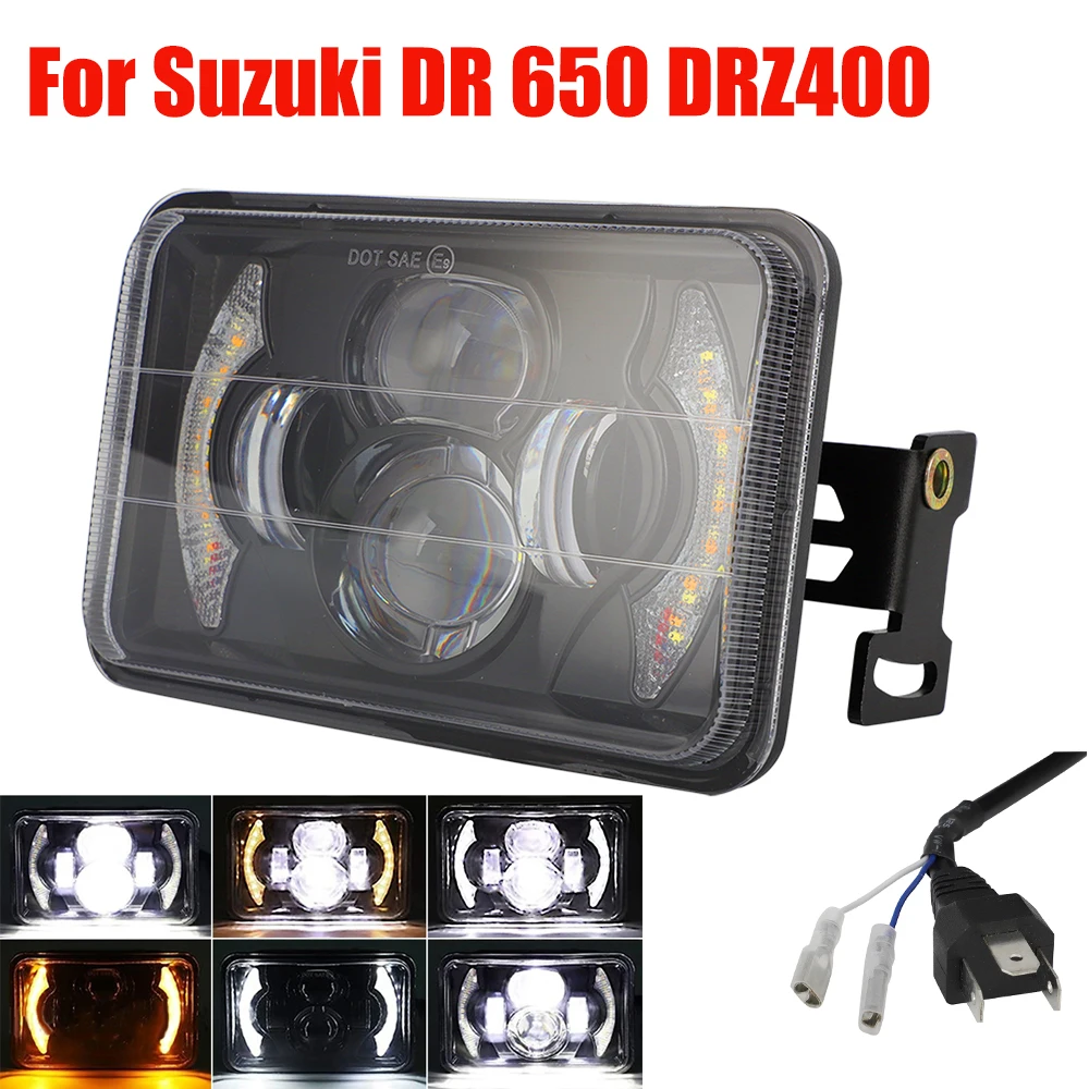 

LED Headlight Kit For Suzuki DR650 DR 650 DRZ-400 DRZ 400 Head Lamp With Bracket Plug and Play 6000-6500K 2600lm