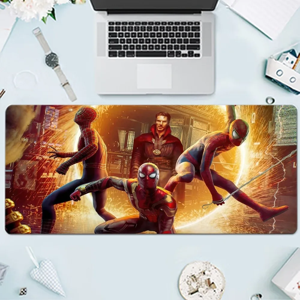 Spider-Man Mousepad Gamer PC besar, keset Keyboard Gaming tanpa cara untuk rumah MW