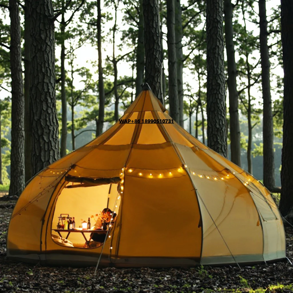 

Waterproof Windproof Thickened Oxford Fabric Tent Outdoor Camping Events Glamping Travel Activities Straight Bracing Type