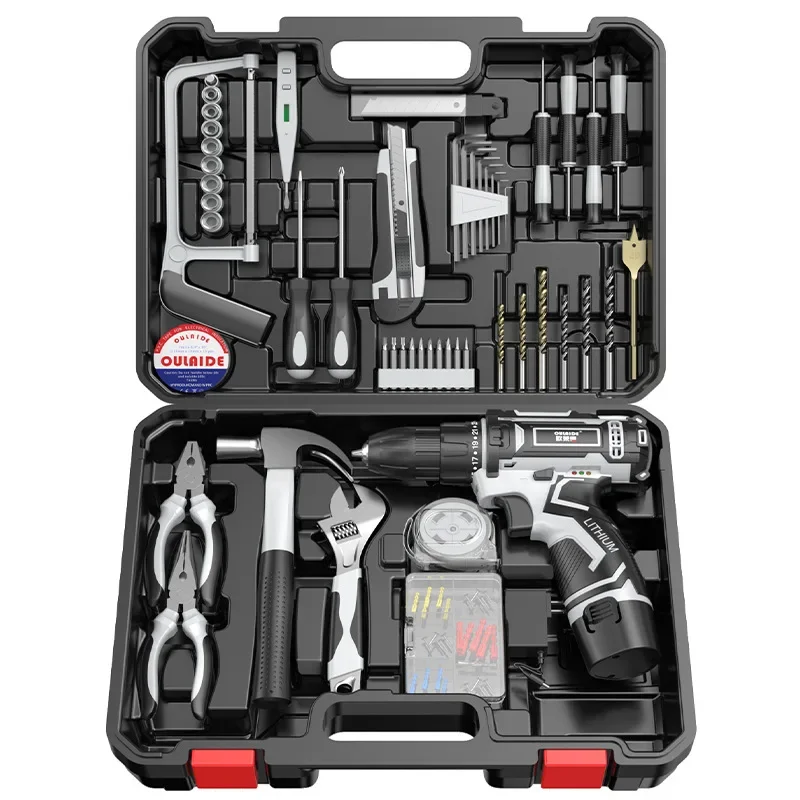 

Multifunctional electric drill toolbox household tool set hardware maintenance woodworking special hand tool combination set