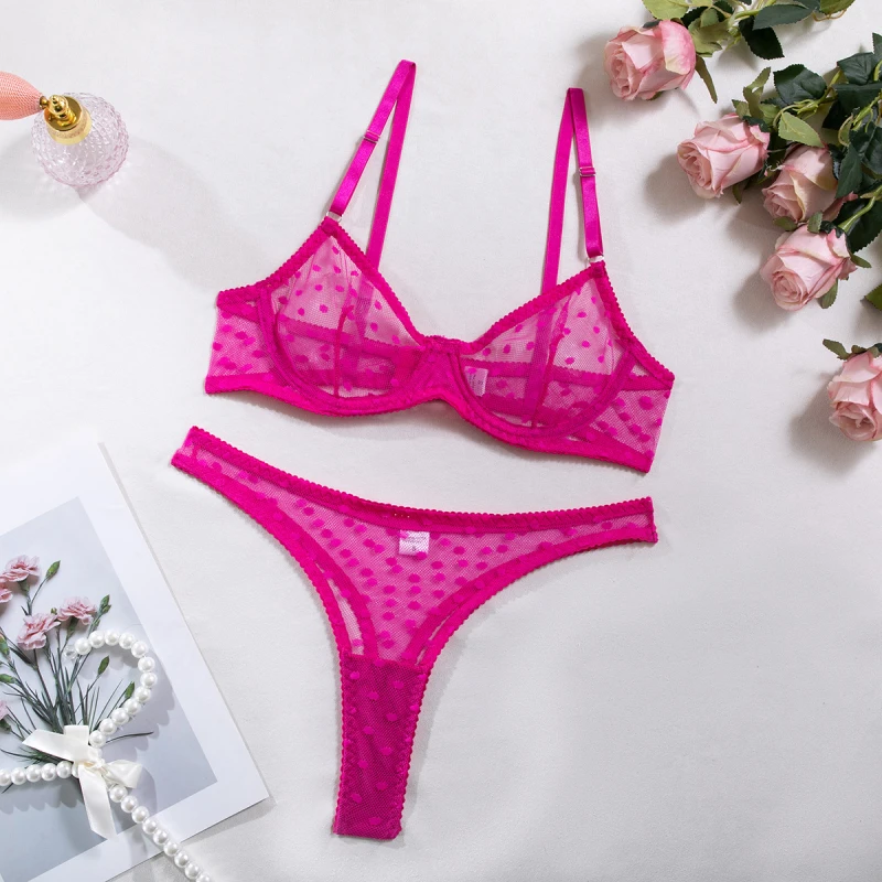 بيكيني مثير البولكا نقطة البرازيلي ثونغ مثير الملابس الداخلية مجموعة رقيقة جدا