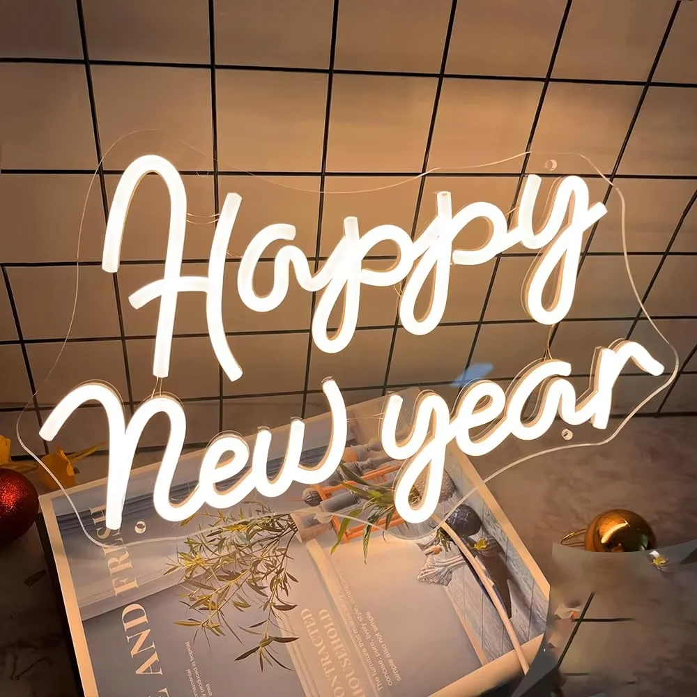 新年あけましておめでとうございます-ネオンサイン-usb電源-ledライトアップサイン-壁飾り-ホームバー-カフェ-ショップ-大晦日パーティー用品