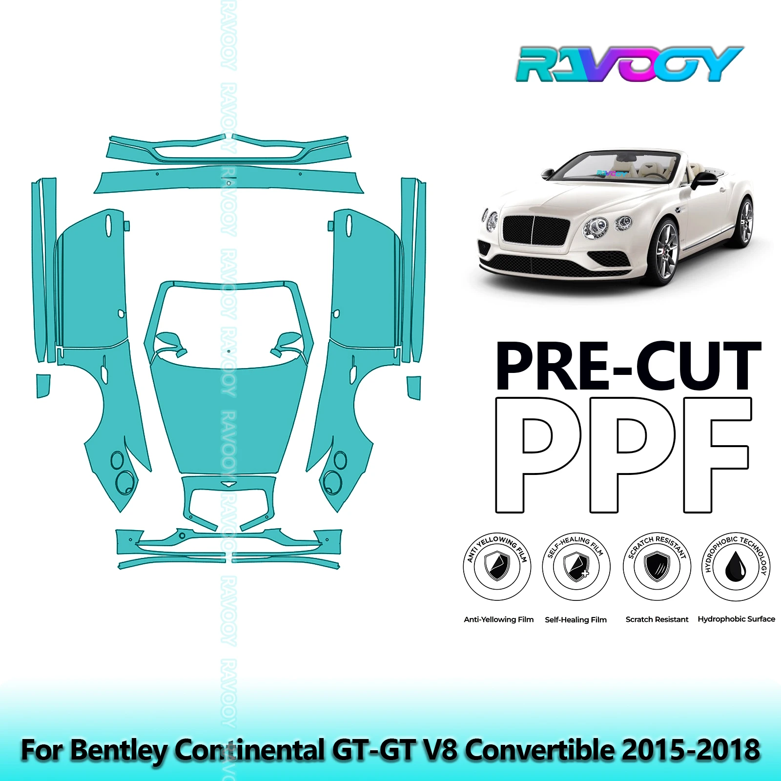 

Full Vehicle Clear Bra Precut PPF Paint Protection Film For Bentley Continental GT-GT V8 Convertible 2015-2018