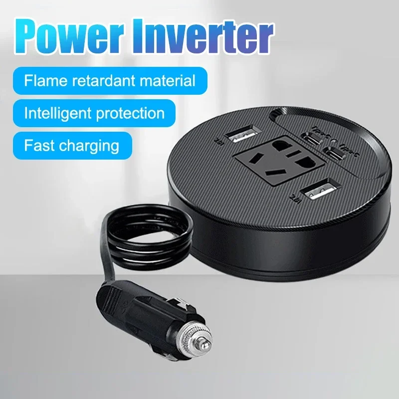 DC 12V/24V a 220V 150W cargador rápido inversor de coche USB tipo C inversor de corriente adaptador convertidor de carga rápida inversor de automóvil