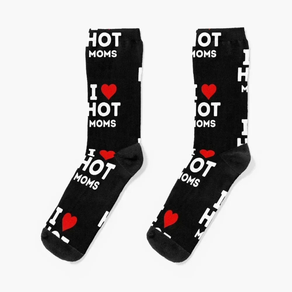 

I Love Hot Moms Socks loose man gift anti slip football Socks Woman Men's cartoon designer short Ladies Socks Men's