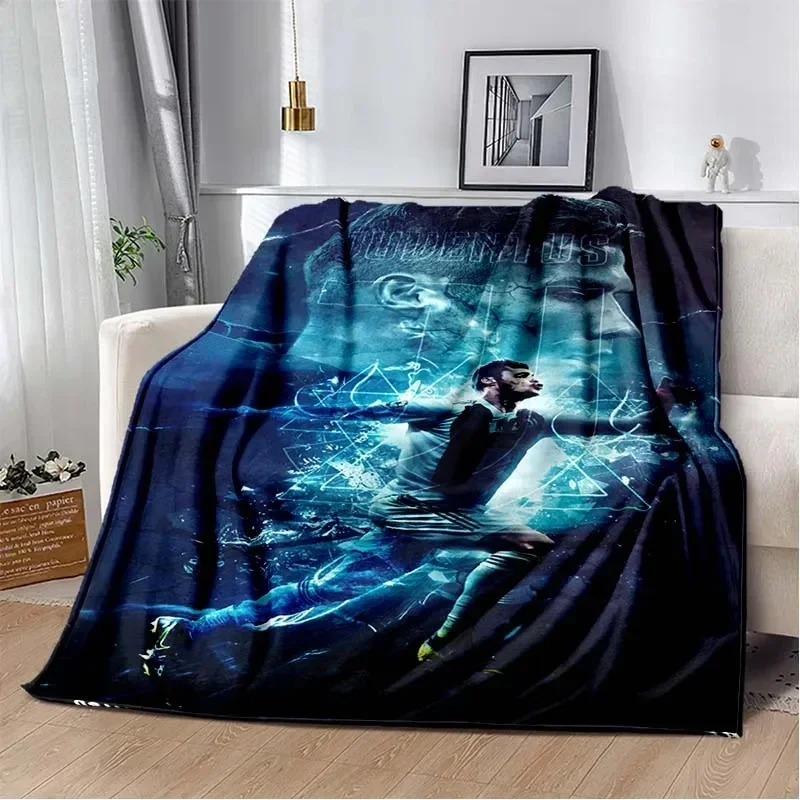 3D Print Football Star CR7 Soft Plush Blanket, Flannel Blanket Throw Blanket for Living Room Bedroom Bed Sofa Picnic Cover