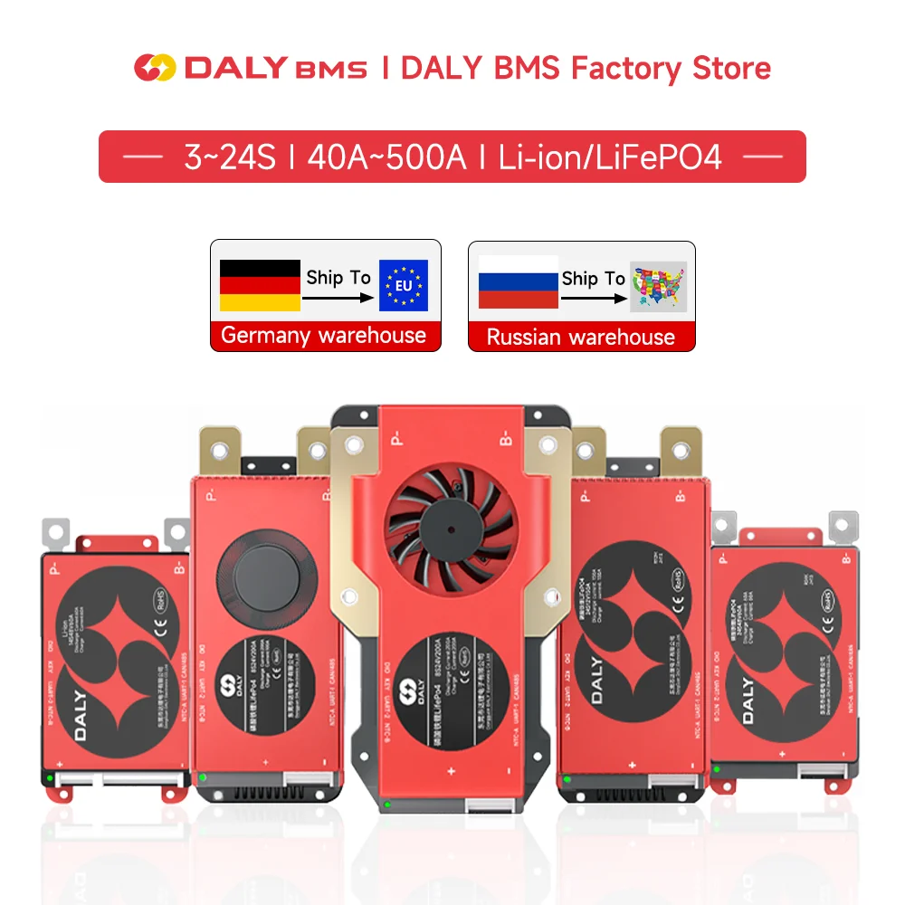 

Daly Smart BMS 4S Lifepo4 8S 16S 40A 60A 100A 150A 200A 300A 400A 500A Bluetooth APP for Inverter Solar RV RS485 CANBUS