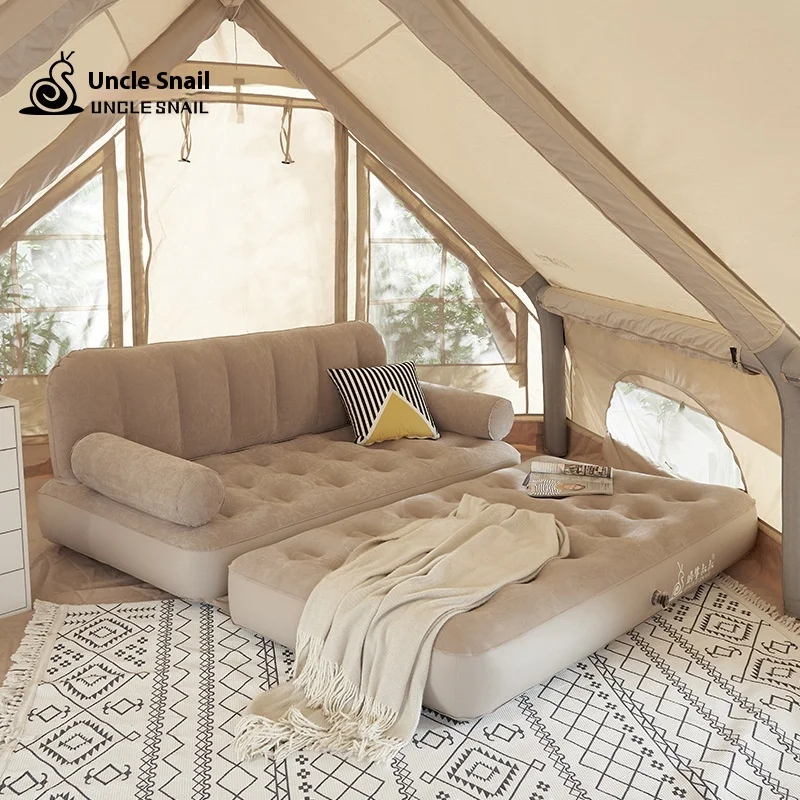 

Modern Outdoor Automatic Inflatable Sofa Portable Camping Air Bed Snail Uncle Foldable Home Inflatable Mattress Sleeping Pad