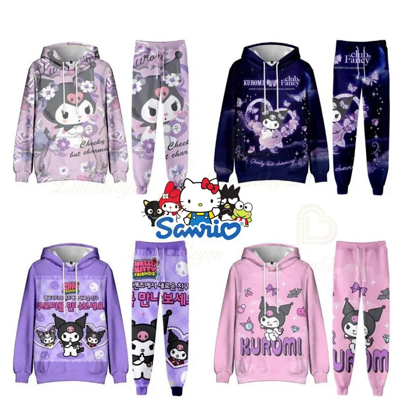 San Kuro Spring Kids Hoodies Pants Suit Cartoon Print Children\'s Clothing Set Sweatshirts Casual Pullover Outfits Boy Girl