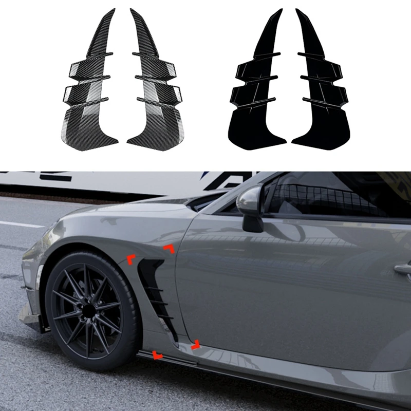 

Car Side Wing Air Flow Intake Cover Side Fender Trim Spoilers For Toyota GR86 Subaru BRZ 2022+ Glossy Black