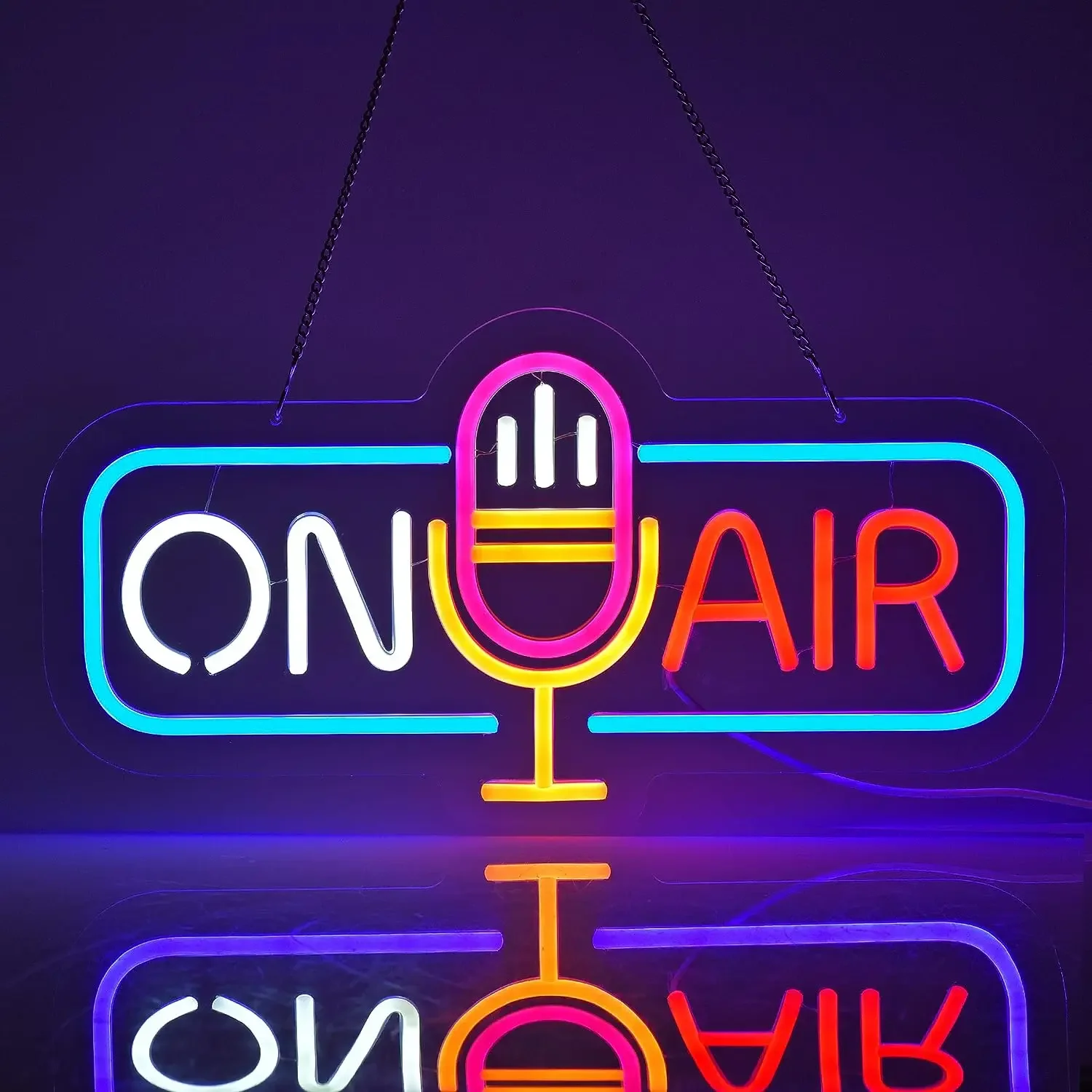 On Air Microphone Neon Sign LED USB Dimmable neon Light for Studio club Music Bar Live Stream Karaoke Wedding party wall Decor